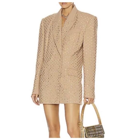 David Koma Jackets & Blazers - David Koma Crystal Embroidered Oversized Jacket Sz.S